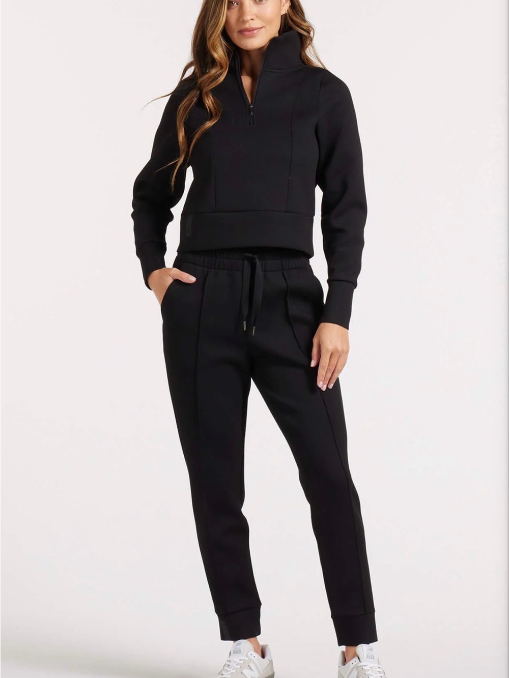 Women's Black Drawstring Jogger Pants - Comfortable Everyday Track Pants